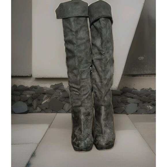 Charolette Russe Tall Knee High Faux Suede Boots Women's Size 9 - Picture 2 of 6